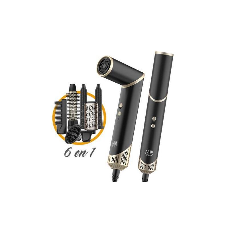 Muvip Ultimate Experience Profesional 6 En 1 Herramienta De Secado Y Peinado - 1500w - Accesorios Para Rizar, Cepillar