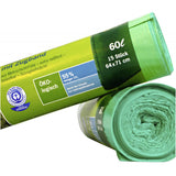 Secolan Bolsa De Basura Con Autocierre 60l Verde Rollo 15u