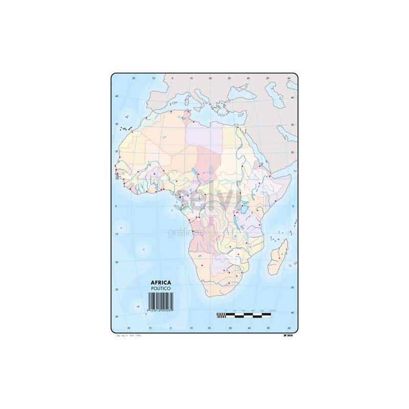 Selvi Mapa Mudo Político De Africa A4 -50u-
