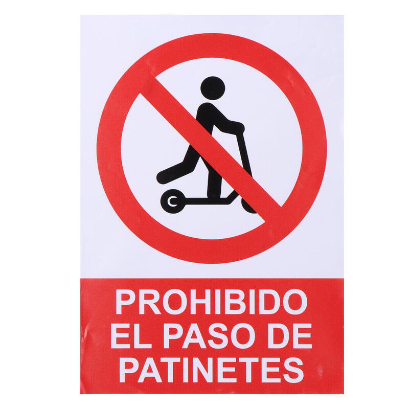 Señal Adhesiva "Prohibido El Paso De Patinetes" 21x30cm Normaluz