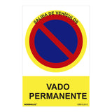 Señal Prohibido "Vado Permanente" (Pvc 0.7mm) 30x40cm Normaluz