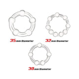Set 3 Anillos Para El Pene Beaded Flexibles Transparente