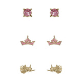 Set 3 Pares De Pendientes Princesas Disney