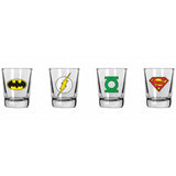 Set 4 Mini Vasos Logos Dc Comics