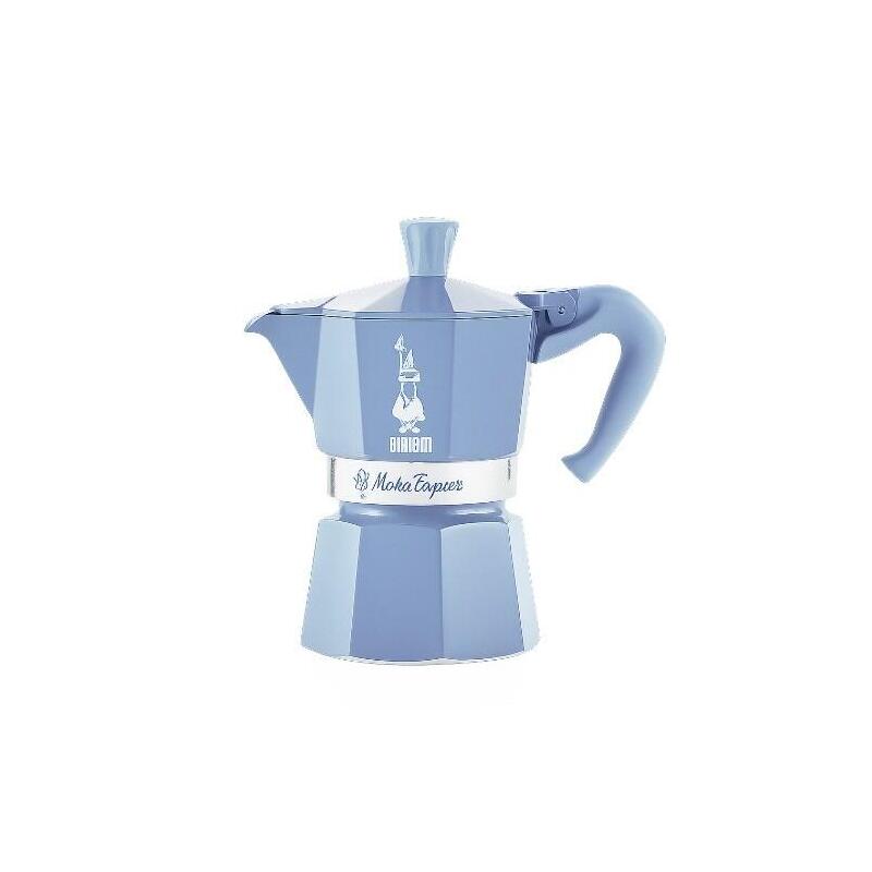 Set Cafetera Bialetti Moka Express 3tz + Café Almendra 250 G Azul