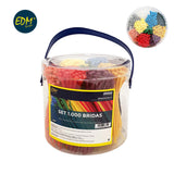 Set De 1000 Bridas Colores Varios Presentacion En Bote Nylon Alta Calidad