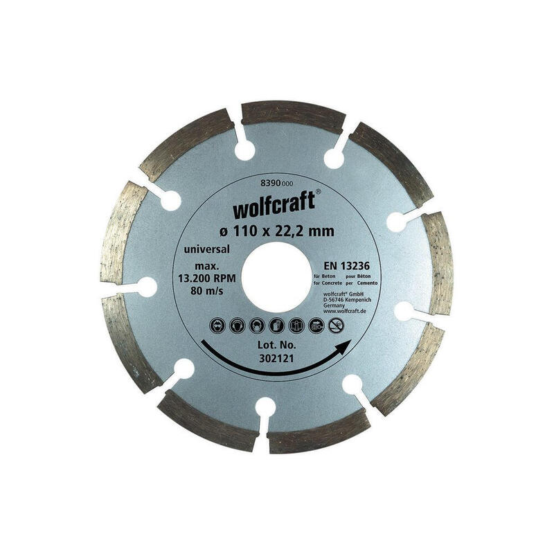 Set De 2 Discos Diamantados De Corte. Ø110mm 8390000 Wolfcraft