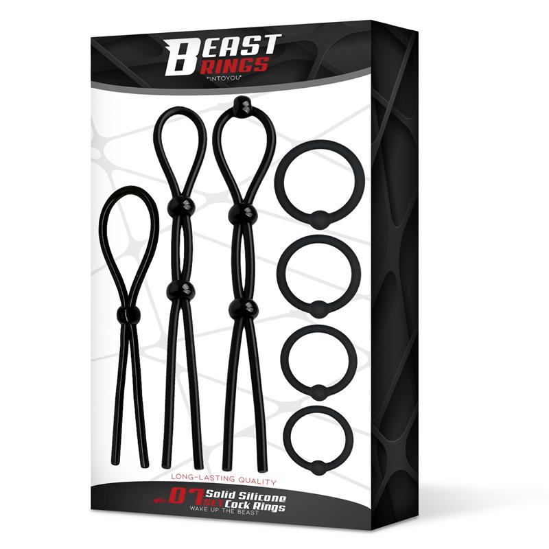 Anillos  Set De 7 Para El Pene Silicona Sólida