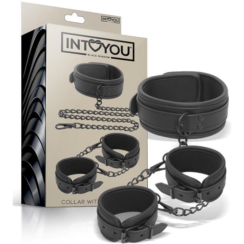 Set De Collar Y Esposas Para Muñecas Cuero Vegano