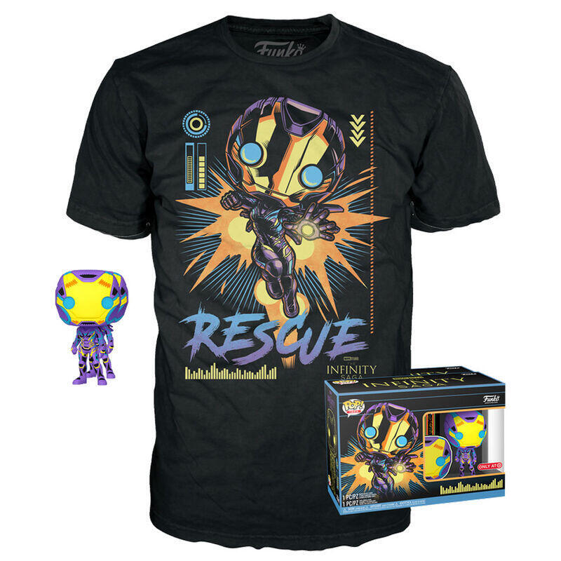 Set Figura Pop &#38; Tee Marvel The Infinity Saga Iron Man Talla Xl