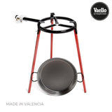 Set Paellera Pulida 38cm Con Trípode Y Quemador Gas 300mm. Vaello