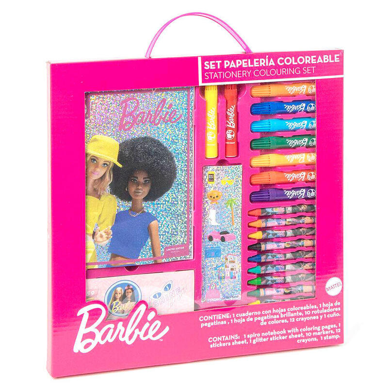 Set Papeleria Coloreable Barbie