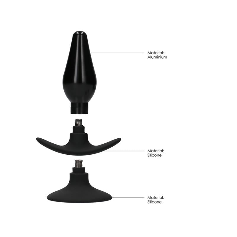 Set Plug Anal Y Ventosa Putiaguda Grande Negro