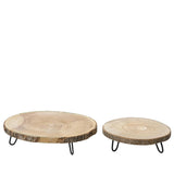 Sets De 2 Bandejas De Madera Redondas Decorativas. Basics