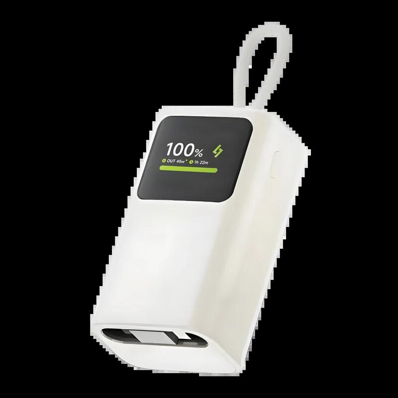 Sharge Hypertower E3 Blanco Con Cable Retráctil Integrado 10000mah 45w Usb-C Power Bank