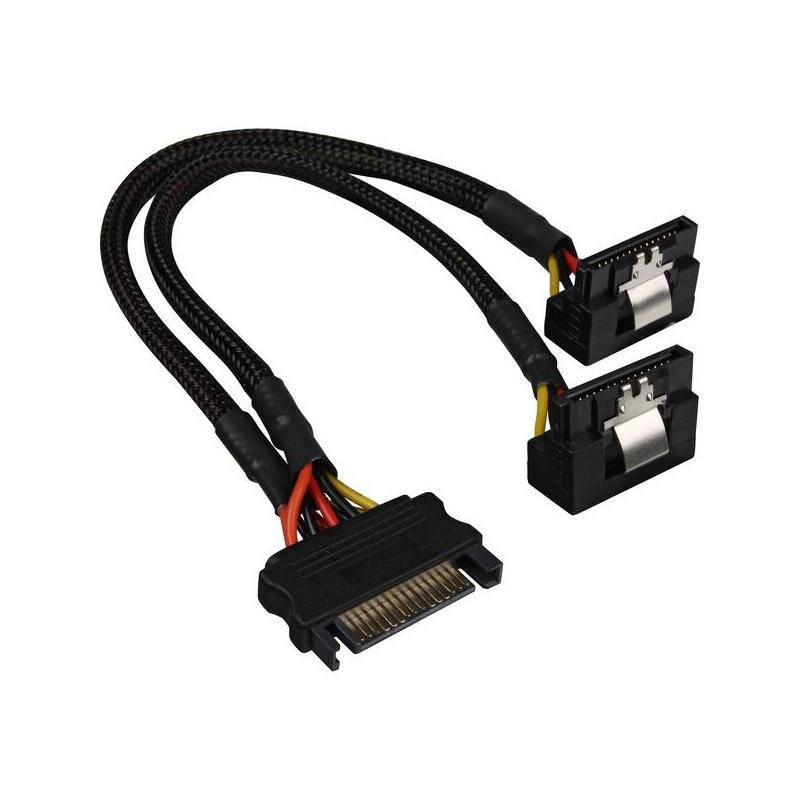 Sharkoon Cable De Alimentación Sata Y 90°  Negro, 20cm, Acodado 4044951018918