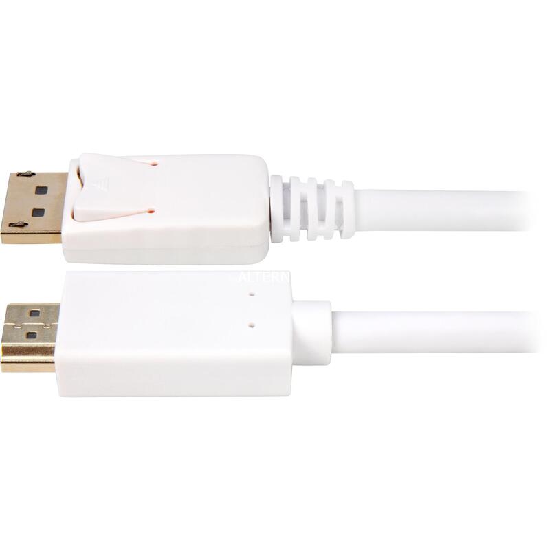 Sharkoon Cable Displayport 1.2 -> Hdmi 4k Blanco, 3 Metros