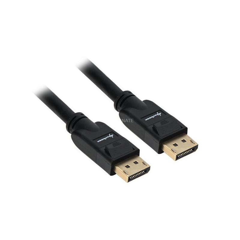 Sharkoon Cable Displayport 1.3 (Macho > Macho) 4k Negro, 2 Metros