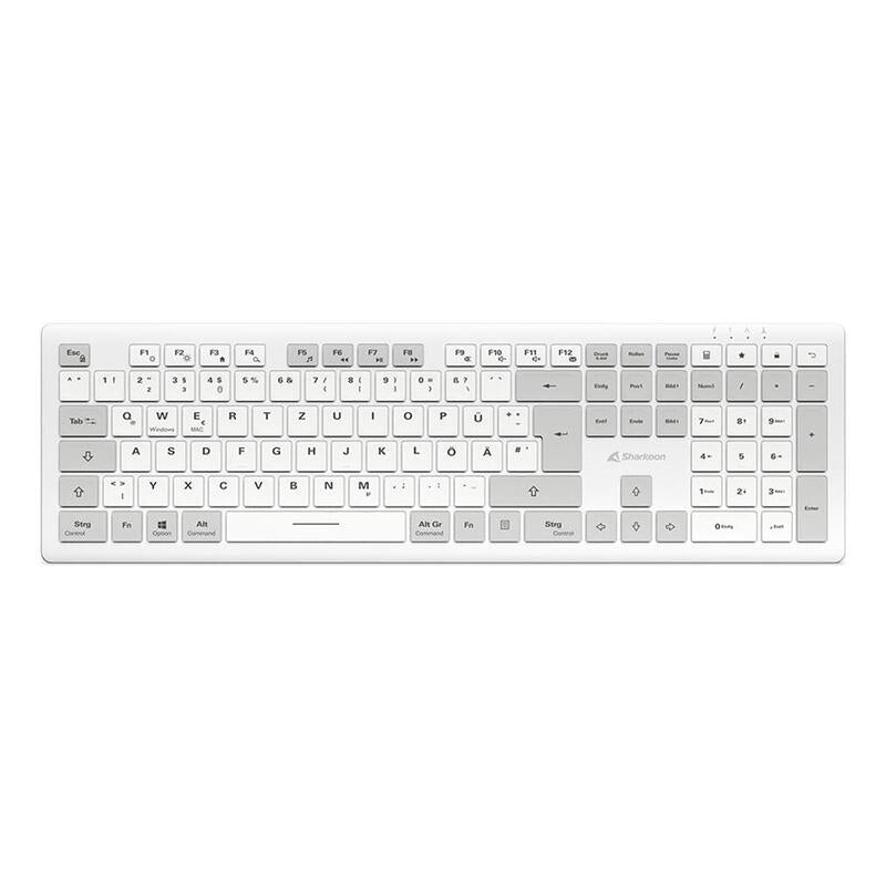 Sharkoon Officepal K30w, Teclado Blanco, Distribución De, Cúpula De Goma 4044951042340