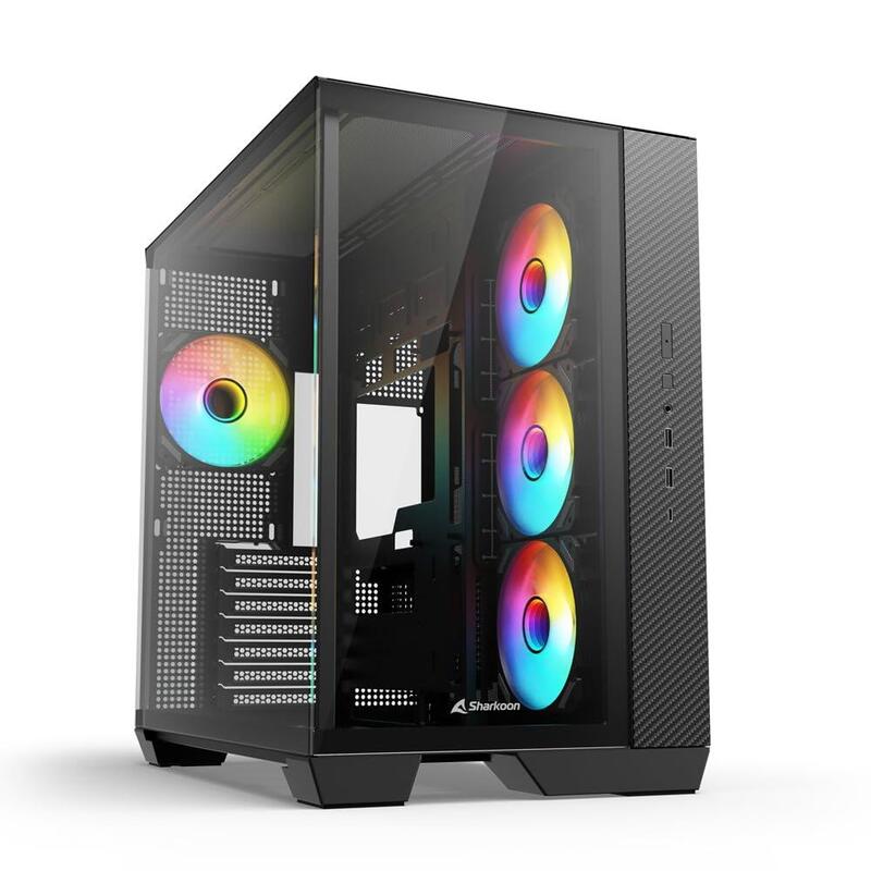 Sharkoon Steel Shark (Negro, Tempered Glass X 2) 4044951044924