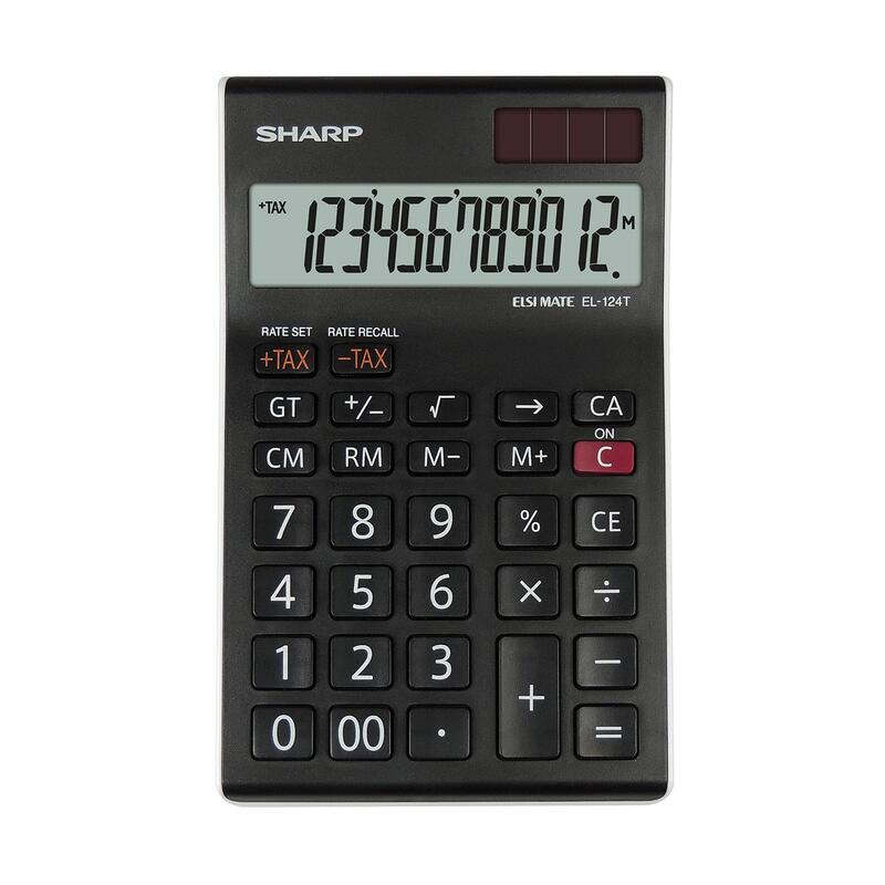 Sharp Tischrechner Anzeigend El-124 Twh Solar Battery