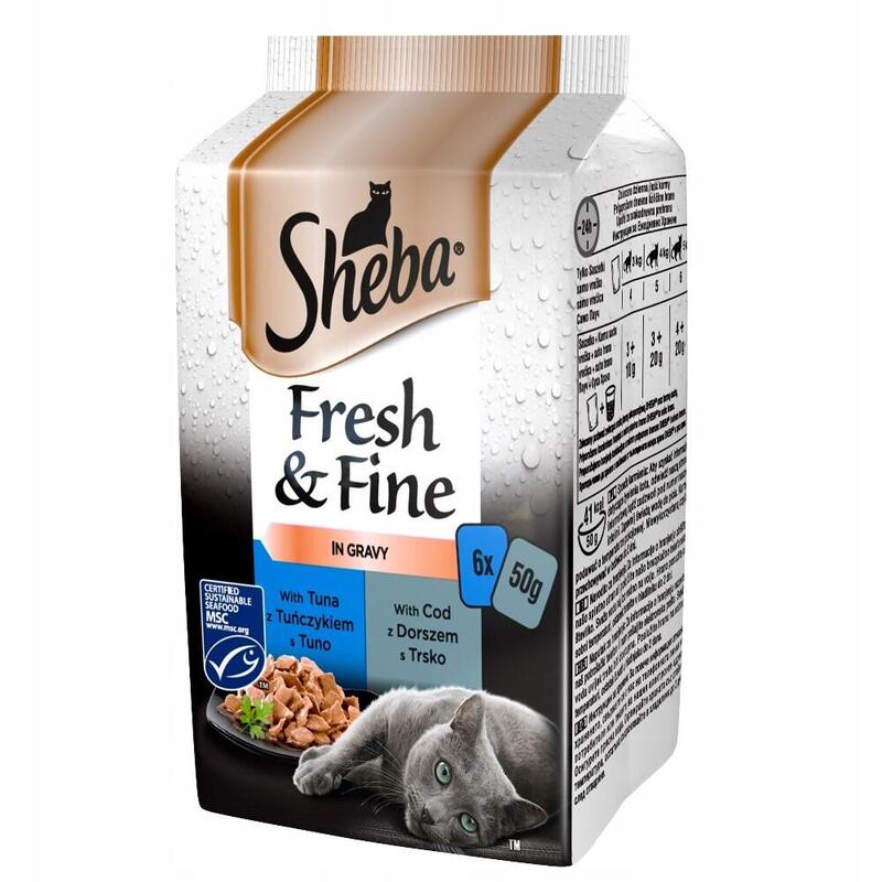 Sheba Fresh & Fine Mini Fish Dishes In Sauce 6 X 50g
