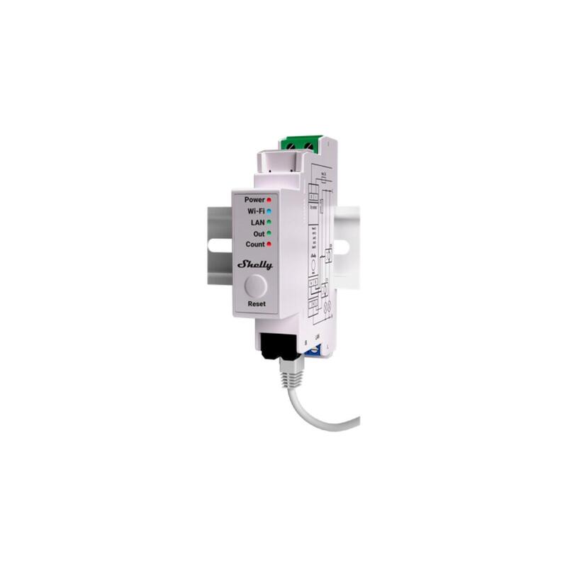 Shelly · Hutschiene · \"Pro Em 50a\" · Mromzähler · Inkl. 2x 50a Klemmen · Messfunktion · Wlan · Lan · Bt