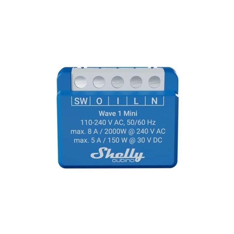 Shelly Qubino Wave 1 Mini Lr Interruptor Inteligente Z-Wave Azul