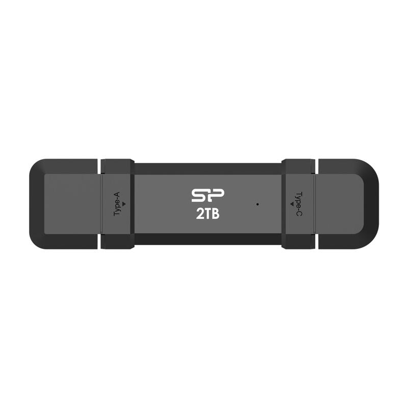 Silicon Power Ds72 Dual Usb-C Usb 3.2 Gen 2 Portable External Ssd, 2tb, Black