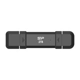 Silicon Power Ds72 Dual Usb-C Usb 3.2 Gen 2 Portable External Ssd, 2tb, Black