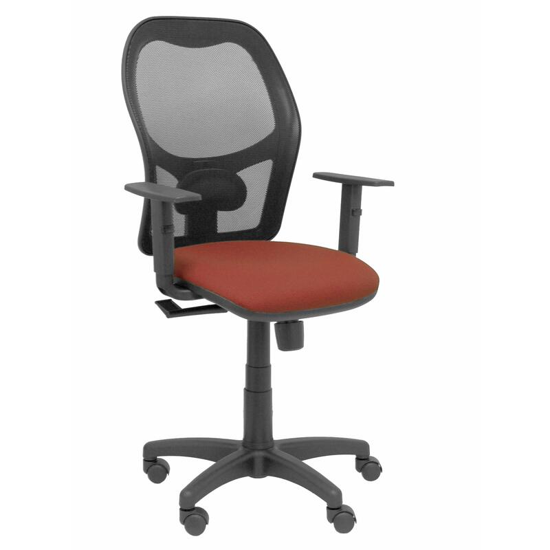 Silla Alocen Malla Negra Asiento Bali Marron Brazo