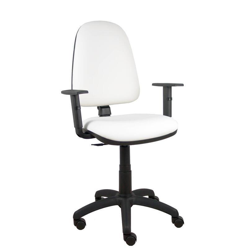 Silla Ayna Similpiel Blanco Brazos Regulables