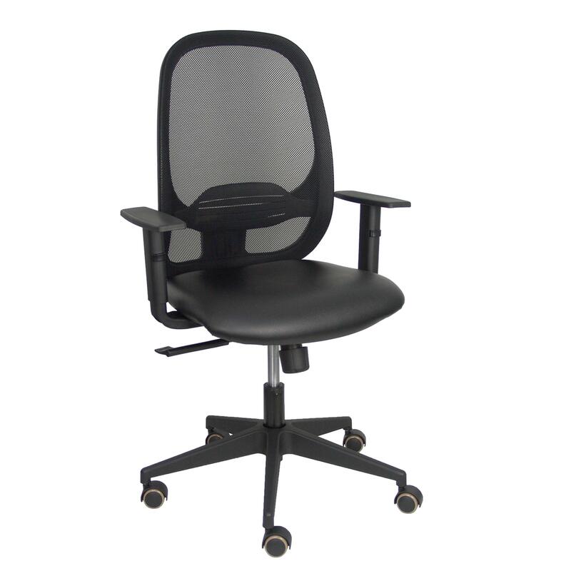 Silla Cilanco Negra Malla Negra Asiento Similpiel