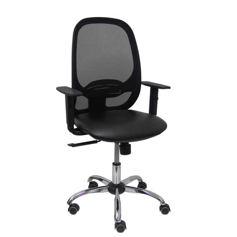 Silla Cilanco Negra Malla Negra Asiento Similpiel