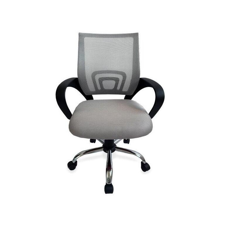 Silla De Oficina Equip De Malla Color Gris Claro Recubrimiento Pu De Alta Calidad Diseño Ergonomico