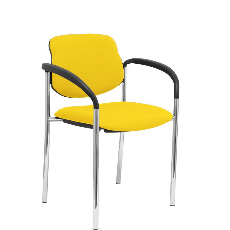 Silla Fija Villalgordo Bali Amarillo Chasis Cromo
