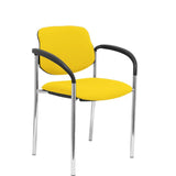 Silla Fija Villalgordo Bali Amarillo Chasis Cromo