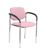Silla Fija Villalgordo Bali Rosa Chasis Cromo Con