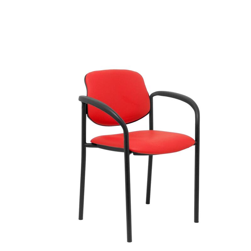 Silla Fija Villalgordo Similpiel Rojo Chasis Negr
