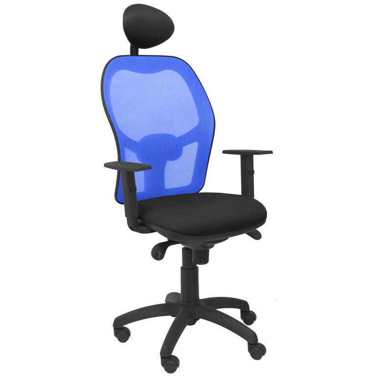 Silla Jorquera Malla Azul Asiento Bali Negro Con