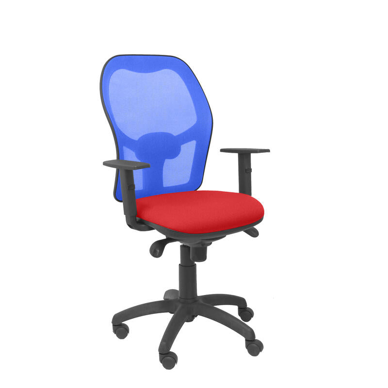 Silla Jorquera Malla Azul Asiento Bali Rojo