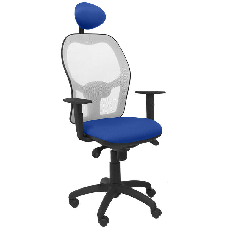 Silla Jorquera Malla Gris Asiento Bali Azul Con C
