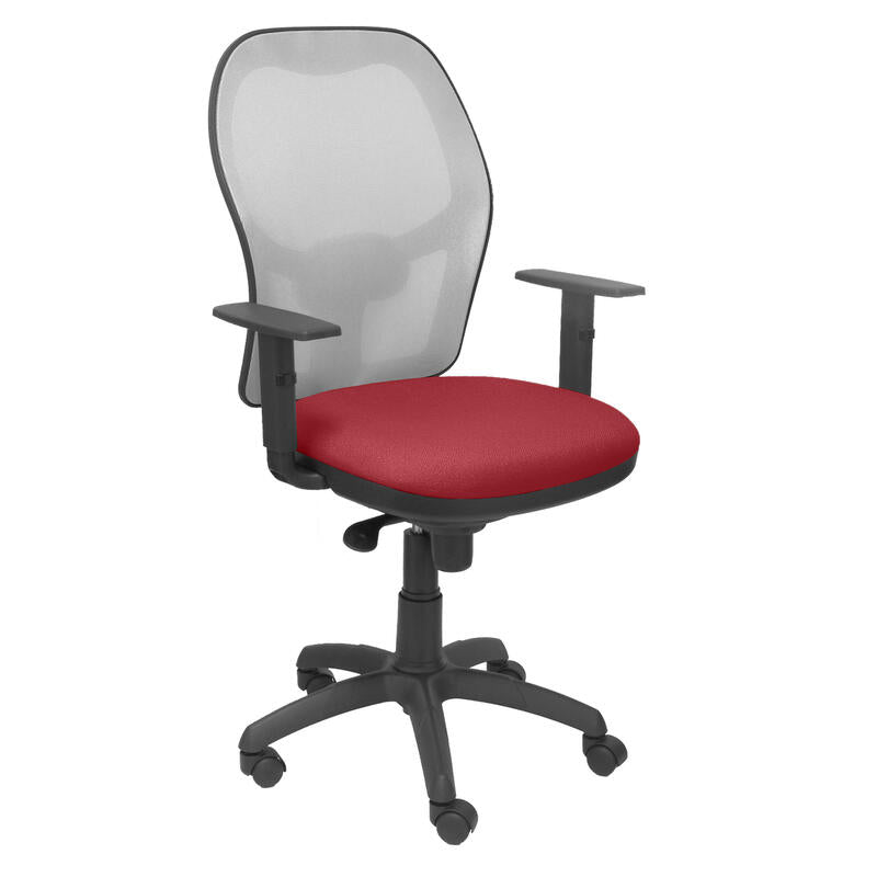 Silla Jorquera Malla Gris Asiento Bali Granate