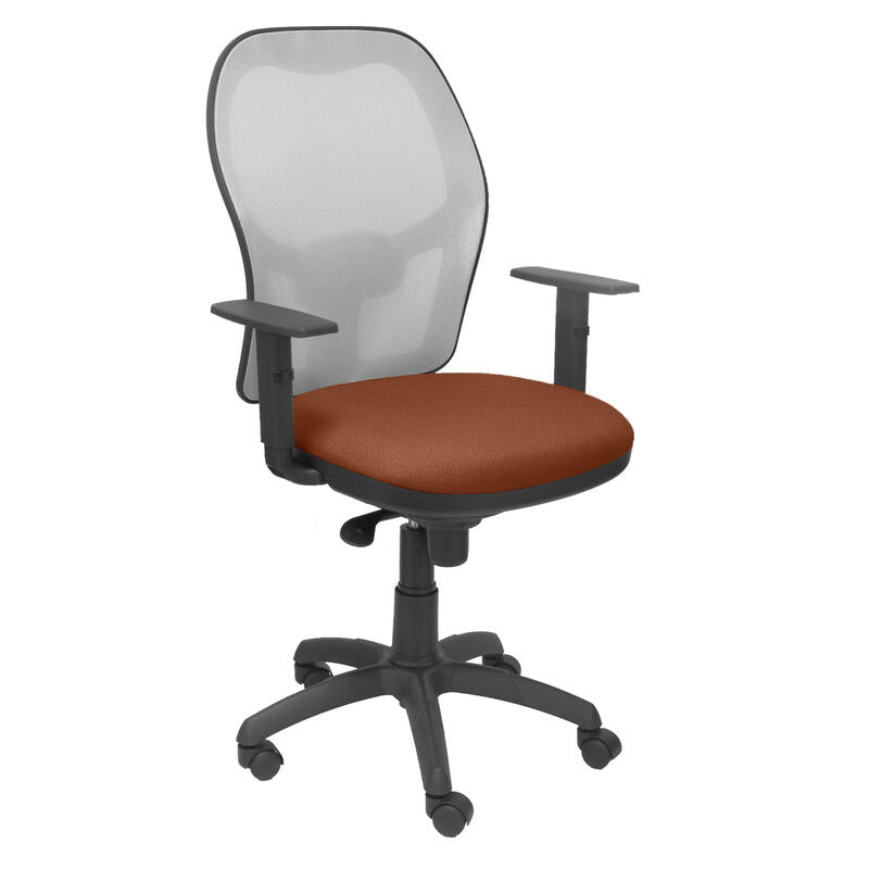 Silla Jorquera Malla Gris Asiento Bali Marrón