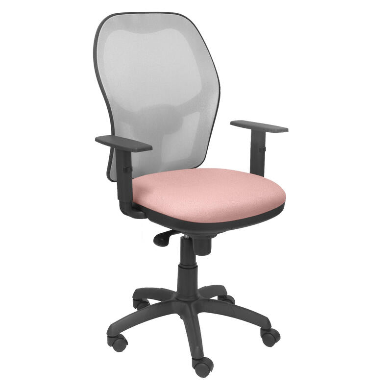Silla Jorquera Malla Gris Asiento Bali Rosa Pálid