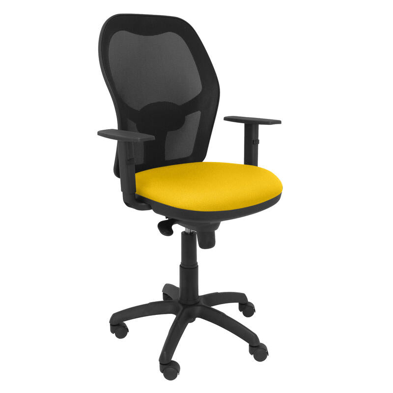 Silla Jorquera Malla Negra Asiento Bali Amarillo