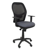 Silla Jorquera Malla Negra Asiento Bali Gris Oscu
