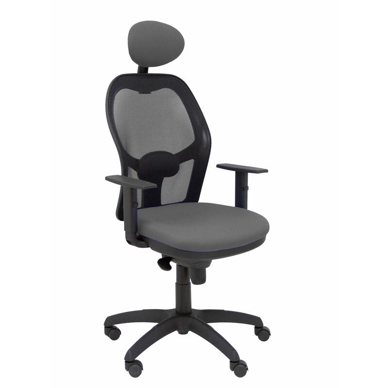 Silla Jorquera Malla Negra Asiento Bali Gris Oscur
