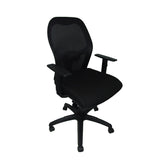 Silla Jorquera Malla Negra Asiento Bali Negro Con