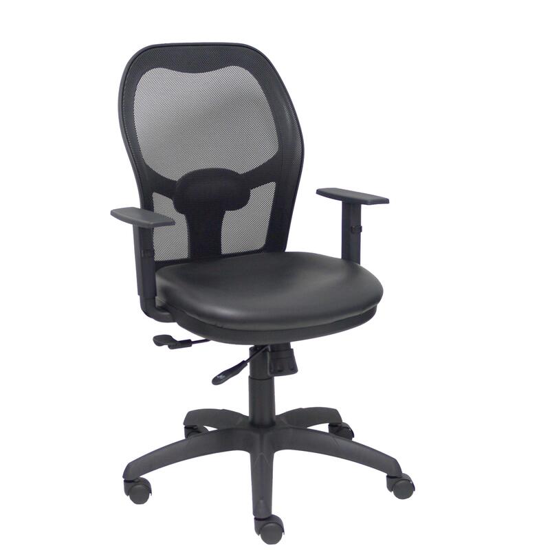 Silla Jorquera Malla Negra Asiento Similpiel Negro